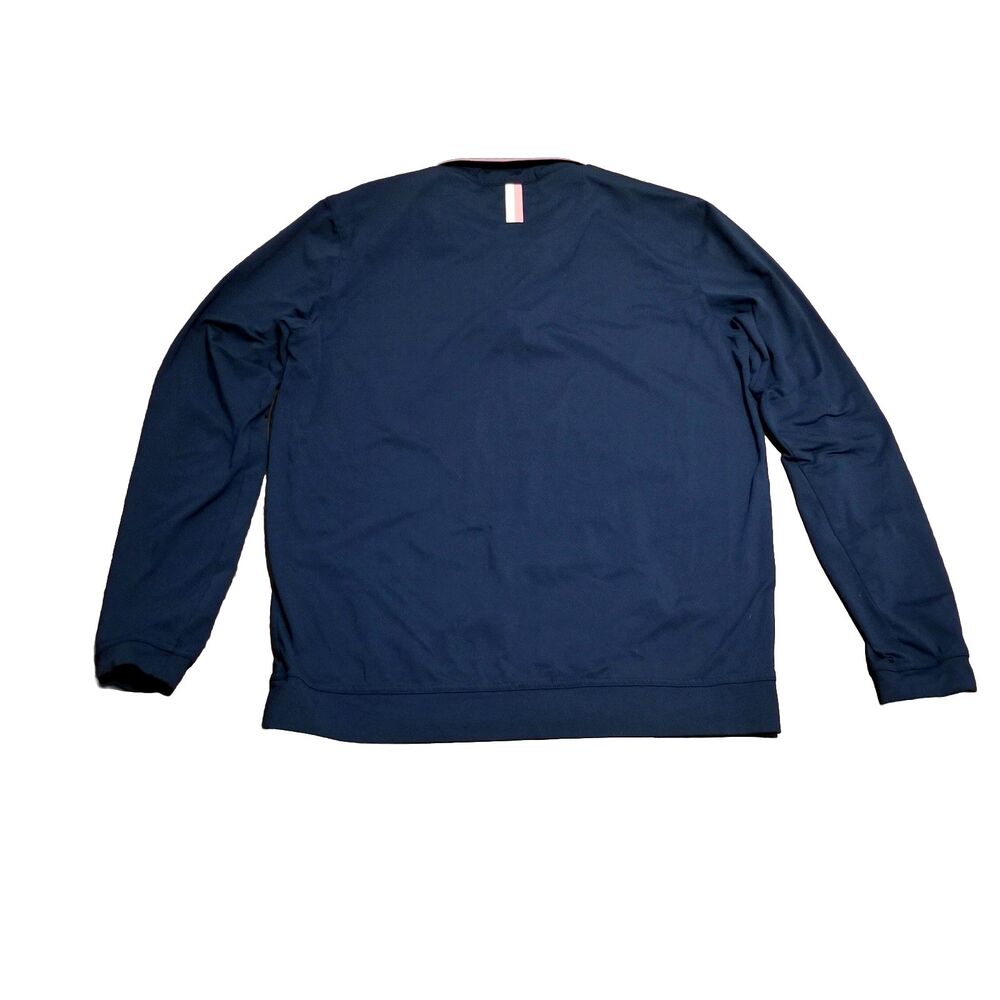 Rhoback Performance 1/4 Zip Men Size Small Navy Blue Thermal Nylon Blend Stretch - Picture 3 of 4